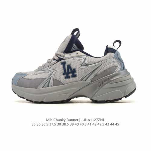 公司级 美职棒 Mlb Bigball Chunky Curve 纽约洋基队厚底增高老爹鞋男女复古鞋纽约洋基队休闲经典运动鞋。加厚鞋底，侧面有撞色Ny标识，打造