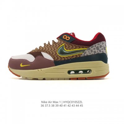 耐克 Nike Air Max 1 Prm 男女子气垫缓震慢跑鞋 复古厚底增高运动鞋，从法国建筑中汲取设计灵感，兼具运动风范和时尚格调，是此系列起初搭载 Air