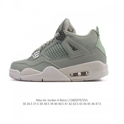 真标 耐克 Nike Air Jordan 4 Retro Og迈克尔 乔丹Aj4代乔4 中帮复古休闲运动文化篮球鞋。秉承轻量化的速度型篮球鞋设计思想完成设计，