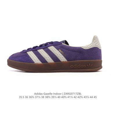 公司级 阿迪达斯 Adidas Originals Gazelle Indoor复古三叶草防滑透明橡胶板鞋经典运动鞋。这款经典鞋,忠于原版设计,缀撞色三条纹和鞋