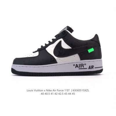 公司级 Louis Vuitton X Nike Air Force 1 Low 路易威登联名 小白鞋 耐克 空军一号低帮百搭休闲运动板鞋 柔软 弹性十足的缓震