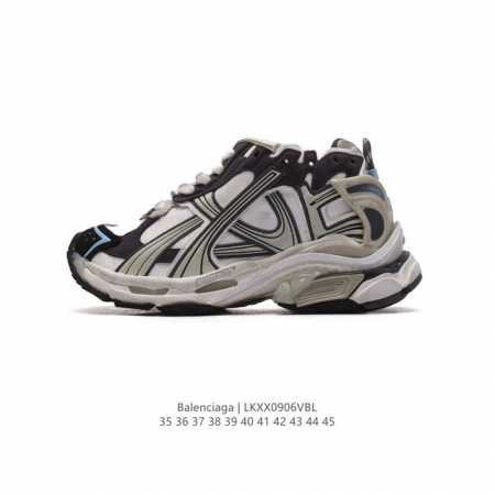公司级 新款balenciaga 巴黎世家-Runner 7.0 运动跑步鞋。通过溢胶、做旧、缝线等细节，展示了设计师 Demna 的运动鞋风格，用一双 旧鞋 - 点击图像关闭