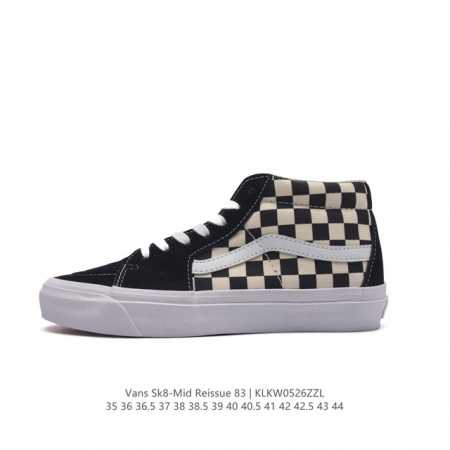 万斯vans范斯 经典系列 Sk8-Mid 中帮帆布鞋 棋盘格 休闲运动硫化板鞋 情侣鞋时尚复古男女鞋。 类型：男女鞋 码数：35 36 36.5 37 38 - 点击图像关闭