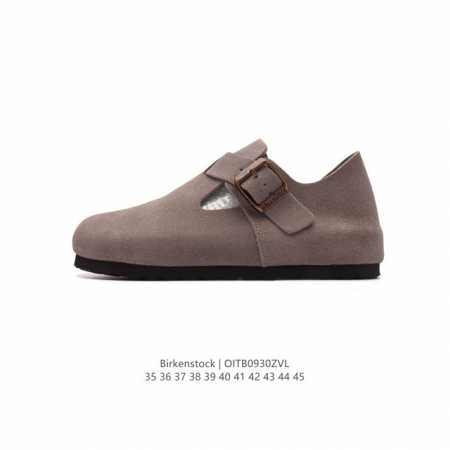Birkenstock Boston Vl 勃肯男女鞋 绒面金属针扣软木底包头运动鞋 天鹅绒般的绒面革赋子休闲的经典外观，牛皮绒面革质地柔软 搭配可调节鞋扣提升 - 点击图像关闭