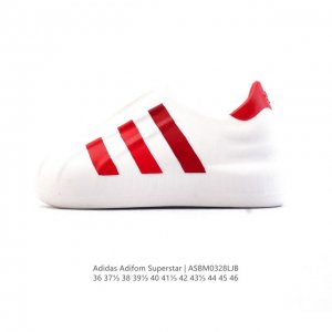 110 阿迪达斯 Adidas Originals Adifom Superstar 木屐鞋 沙滩鞋 鸭鸭鞋 潮男女休闲运动板鞋。鞋子由 50% 的天然和可再生