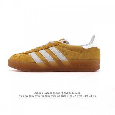 公司级 阿迪达斯 Adidas Originals Gazelle Indoor复古三叶草防滑透明橡胶板鞋经典运动鞋。这款经典鞋,忠于原版设计,缀撞色三条纹和鞋