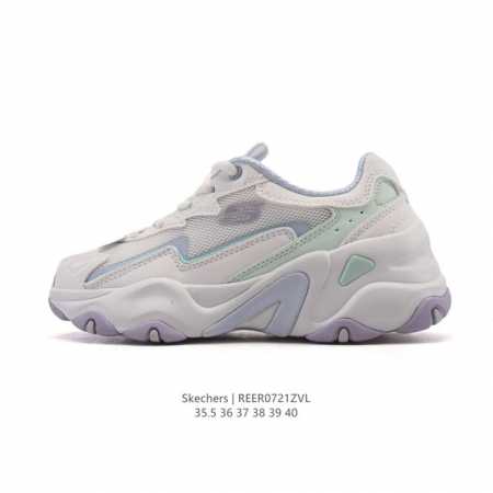 新款 Skechers 斯凯奇 女士运动跑步鞋 老爹鞋 Stamina 网面透气 轻便防滑 减震舒适 耐磨 复古 时尚 拼接 休闲 厚底增高运动鞋舒适百搭不累脚 - 点击图像关闭