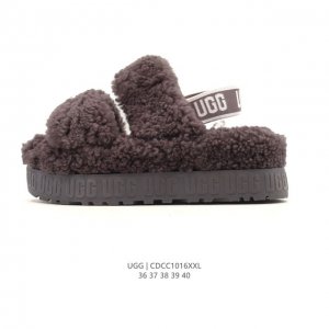 公司级 Ugg 秋冬新款棉拖 露趾毛绒棉凉鞋 俏皮可爱的百变造型， 美国轻奢品牌Ugg 平底系列冬季羊毛一体雪地休闲保暖毛毛家居包头棉拖鞋。官方同步包装 检验标
