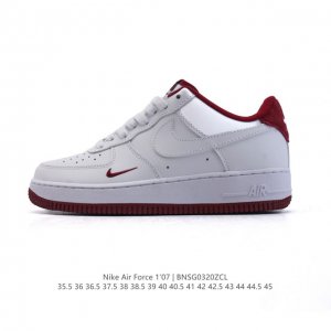 170 【头层皮】耐克 Nike Air Force 1 '07 Low 空军一号含气垫 小白鞋 低帮百搭厚底增高休闲运动板鞋。柔软、弹性十足的缓震性能和出色的