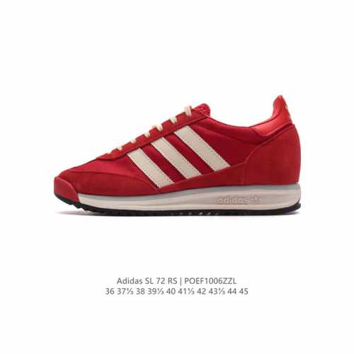 阿迪达斯adidas Sl 72 Shoes 经典复古薄底运动鞋 T头鞋 三叶草复古休闲跑步鞋休闲运动鞋 这款经典运动鞋携复古型格，来访你的活力日常 采用舒爽帆