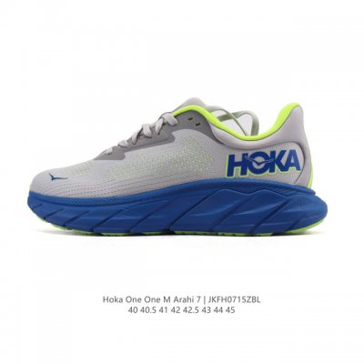 新品公司级 Hoka One One M 轻薄运动鞋 Arahi 7 针织厚底老爹鞋 反光细节 鞋垫饰有标志 橡胶厚底 圆头 正面系带 衬垫设计 鞋底饰有Log