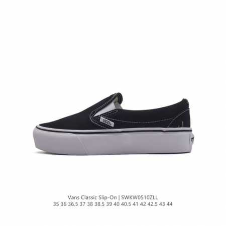 万斯 Vans Classic Slip-On 范斯经典低帮百搭一脚蹬休闲板鞋帆布情侣鞋 类型：男女鞋 码数：35-44 硫化半码 编码：Swkw0510Zll - 点击图像关闭