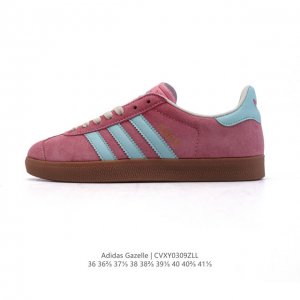 130 阿迪达斯 （Adidas）中性三叶草Gazelle系列休闲鞋女经典运动鞋 德训鞋。鞋身柔软皮革材质和简单百搭的特点，让 Gazelle 一直活跃在街头。