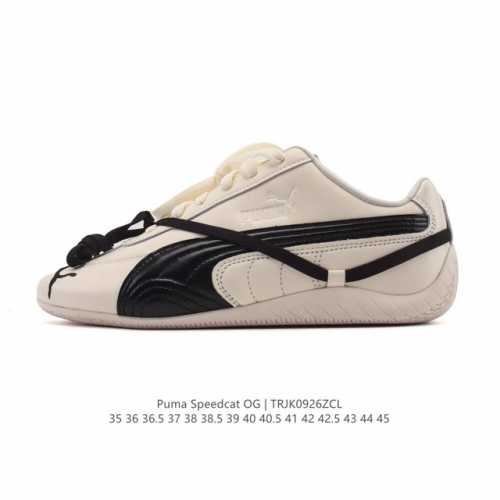 puma Speedca Og 彪马极速赛车系列低帮德训风拼接复古百搭休闲运动赛车鞋 鞋款从80、90年代赛车手所穿的防火赛车鞋为原型，鞋身线条模仿了赛车的流线
