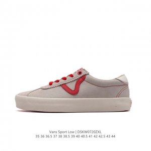 Vans 万斯 男女鞋真标硫化工艺，原装铝楦数据开发鸟嘴楦型版本范斯vans Sport 运动系列复古低帮硫化滑板板鞋“麂皮做旧泼墨小浪logo”。 类型：男女