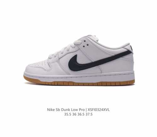 耐克 Nike Sb Dunk Low Pro 女滑板鞋 经典复古运动鞋 采用低帮设计 塑就经典 Dunk 风格 鞋垫后跟搭载 Zoom Air 气垫 加衬鞋舌