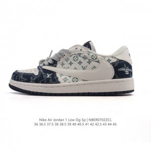真标 耐克 Nike Air Jordan 1 Low Og Sp Military Blue Aj1乔1倒勾 路易威登联名 2025年新款 蛇年新款 低帮篮球