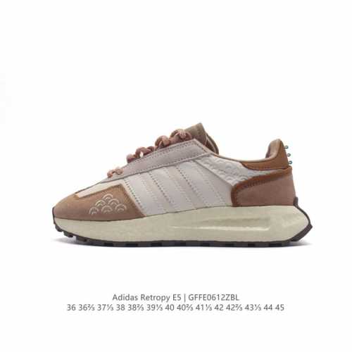 真爆 公司级 阿迪达斯 新款 三叶草 厚底 Adidas Retropy E5 新款低帮经典运动鞋潮厚底增高男女士慢跑鞋。以70年代经典跑步鞋为灵感，新鲜演绎复