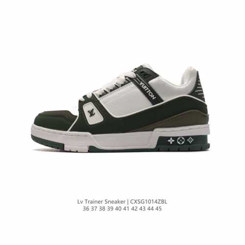 公司级 路易威登 Louis Vuitton Lv路易威登板鞋 时尚运动鞋 潮厚底增高鞋 。舒适防滑底和百搭性霸屏整个时尚娱乐圈，细节调整完美主义！采用柔软皮革