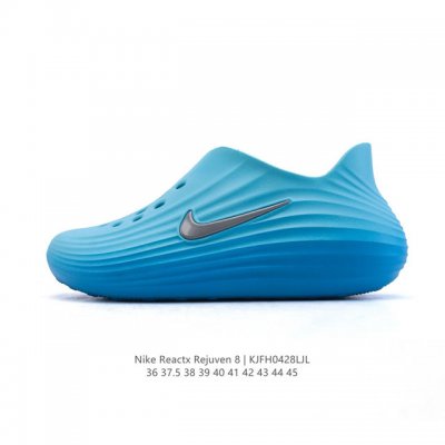 新品 耐克 Nike Reactx Rejuven8 沙滩鞋 柔软回弹耐磨透气凉拖鞋 25夏季新款轻便透气洞洞鞋外穿休闲运动鞋 Hv5060-002 采用质感柔
