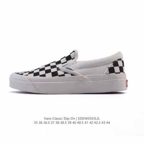 万斯 Vans 中性Classic Slip-On 帆布鞋 硫化板鞋 棋盘格休闲低帮 运动鞋。Vans的棋盘格鞋款千千万，但Slip-On系列绝对是经典中的经典