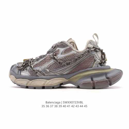 公司级 巴黎世家 Balenciaga 3Xl Sneakers 巴黎世家 十代网布系带低帮走秀复古老爹运动鞋 含挂饰！透气网纱 网面 材料和聚氨酯 磨损效果