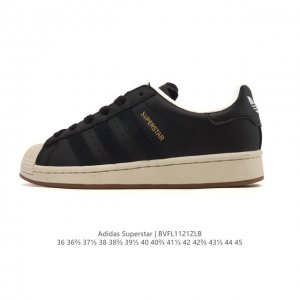 阿迪达斯 Adidas Superstar 2025年新款鞋子 经典贝壳头系列 新款休闲板鞋潮流男女士运动鞋 。鞋面皮革拼接材质 标志性的贝壳鞋头，简约的线条。