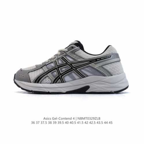 Asics 亚瑟士 2025新款男女子Gel-Contend 4缓震回弹透气跑步鞋！高颜值百搭入门级跑鞋多层网面织物+植绒材质构成了亚瑟士Logo图案，具有很高