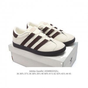 阿迪达斯 Adidas 三叶草Gazelle系列休闲鞋男女经典运动鞋，鞋身特殊的猪八皮革材质和简单百搭的特点，让 Gazelle 一直活跃在街头。T字鞋头、压模