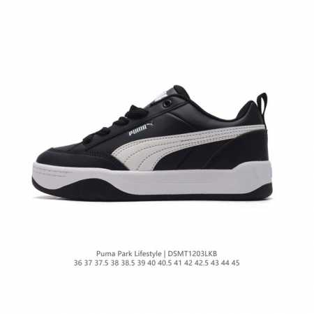 Puma 彪马 男女运动板鞋，原楦原纸版开发版型，采用环保纤维革组合翻毛皮饰片鞋面材质，外置耐磨橡胶大底蕾哈娜同系面包鞋太好看了！彪马puma Park Lif - 点击图像关闭