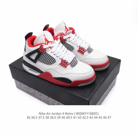 耐克 新款 Nike Air Jordan 4 Retro OG 中帮 迈克尔 乔丹AJ4代乔4 复古休闲运动文化篮球鞋。秉承轻量化的速度型篮球鞋设计思想完成设 - 点击图像关闭