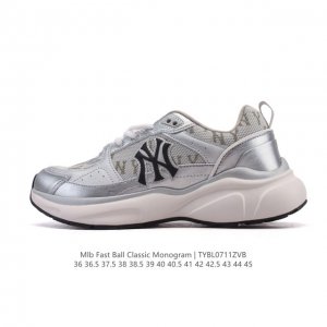 Mlb Fast Ball Classic Monogram 25Ss 纽约洋基队运动鞋 网红休闲跑鞋 独特时尚风格 厚底增高老爹鞋 货号：3Arnfsb4N