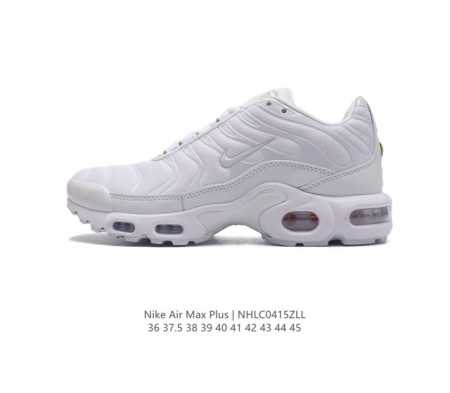 Nike 耐克 男女子休闲鞋气垫缓震跑步鞋 Air Max Plus 运动鞋 造型超讨喜！鞋面以帆布和织物材质包裹，保证了轻薄透气，更适合夏季穿着。鞋侧 鱼骨 - 点击图像关闭