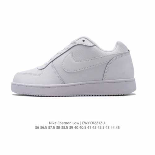 耐克Nike Ebernon Low男女子简版空军复古休闲板鞋运动休闲鞋。采用合成革鞋面，方便清洗，搭配侧面与后跟处的品牌标识，低鞋口设计，赋予脚踝灵活感受，选