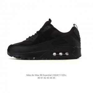 耐克 Nike Air Max 90 Essential 运动鞋气垫缓震跑步鞋，秉承该系列非凡缓震性能，缔造出众舒适穿着感与高级牛剖层革、人造革与织物组合鞋面，