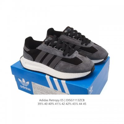 真爆 阿迪达斯 新款 三叶草 厚底 Adidas Retropy E5 新款 爆米花 低帮经典运动鞋潮厚底增高男士慢跑鞋。以70年代经典跑步鞋为灵感，新鲜演绎复