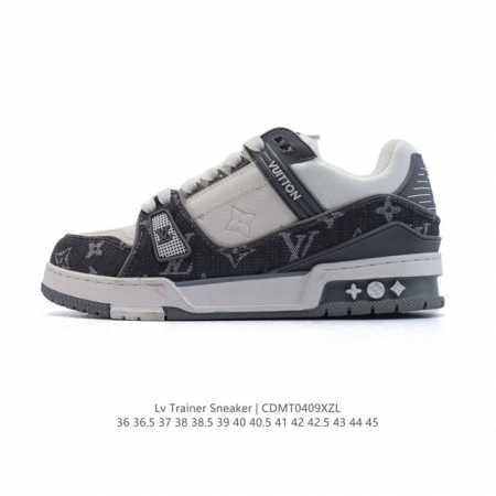公司级 路易威登 Louis Vuitton Lv路易威登板鞋 时尚运动鞋潮厚底增高男女鞋。舒适防滑底和百搭性霸屏整个时尚娱乐圈，细节调整完美主义！采用柔软皮革 - 点击图像关闭