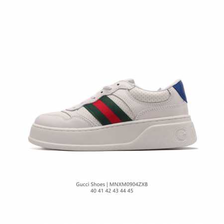 Gucci 古驰 百搭休闲运动板鞋。明星同款 小红书爆款老花 小白鞋 厚底增高男士运动鞋 真标 2024Ss新色，经典高奢品牌gucci古驰 复古松糕跟休闲运动 - 点击图像关闭