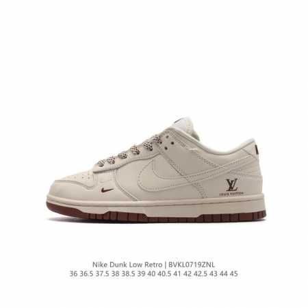 耐克 Nike Dunk Low Retro 运动鞋复古板鞋。路易威登联名 作为 80 年代经典篮球鞋款，起初专为硬木球场打造，后来成为席卷街头的时尚标杆，现以 - 点击图像关闭