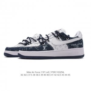 公司级 AF1耐克 Nike Air Force 1 ‘07 Low 空军一号 路易威登 联名 解构绑带 双鞋带 厚底增高百搭运动板鞋 原楦头原纸板 打造纯正空
