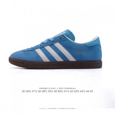 新品 阿迪达斯 Adidas Stadt 舒适透气 百搭潮流 复古时尚 德训鞋 柔软舒适 防滑耐磨 低帮 运动板鞋 男女同款。休闲鞋特色：设计师大胆选择粉色打底