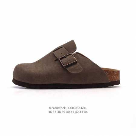 德国百年知名鞋履品牌 勃肯Birkenstock Boston Suede Shearling 波士顿系列休闲凉拖鞋 低帮牛皮绒面革复古软木底包头露跟休闲拖鞋 - 点击图像关闭