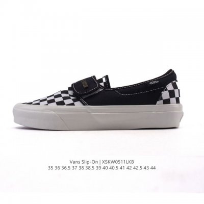 万斯 Vans Classic Slip-On 范斯经典低帮百搭一脚蹬 棋盘格 魔术贴 休闲板鞋帆布情侣鞋。 类型：男女鞋 码数：35-44 硫化半码 编码：X