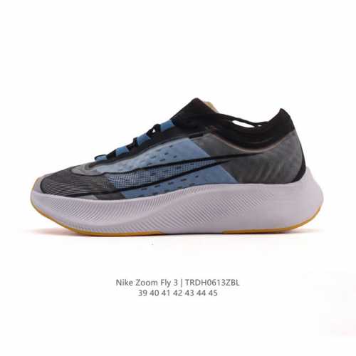 耐克 Nike Zoom Fly 3男子公路竞速跑步鞋厚底时尚休闲运动鞋，从 Vaporfly 汲取灵感，Nike Zoom Fly 3 男子公路竞速跑步鞋为长