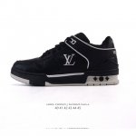 公司级 路易威登 Louis Vuitton Lv路易威登板鞋 时尚运动鞋潮厚底增高男鞋。舒适防滑底和百搭性霸屏整个时尚娱乐圈，细节调整完美主义！采用柔软皮革帆