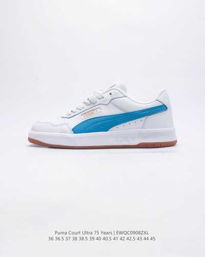 Puma 彪马正品court Ultra 75 Years男女运动板鞋 新款男女同款情侣复古休闲鞋 封口类型: 系带式 鞋跟类型: 无鞋跟 鞋面材质:天然皮革+