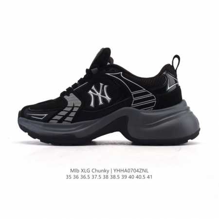 新品公司级 Ny Mlb Xlg Chunky 纽约洋基队 透气休闲运动鞋老爹鞋 波士顿跑鞋 马拉松中性休闲运动鞋Ny美国榄球 洋基队老爹厚底休闲运动慢跑鞋，韩 - 点击图像关闭