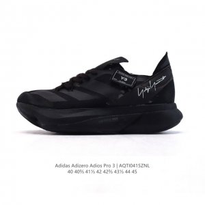 公司级 阿迪达斯男鞋 Adizero Adios pro 3专业长跑跑步鞋 厚底增高运动老爹鞋。Y-3 Adios pro 3 運動鞋以 Adidas 經典設計