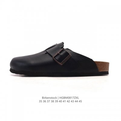 德国百年知名鞋履品牌 勃肯Birkenstock Boston Suede Shearling 波士顿系列休闲凉拖鞋 低帮复古软木底包头露跟休闲拖鞋#中底鞋床搭