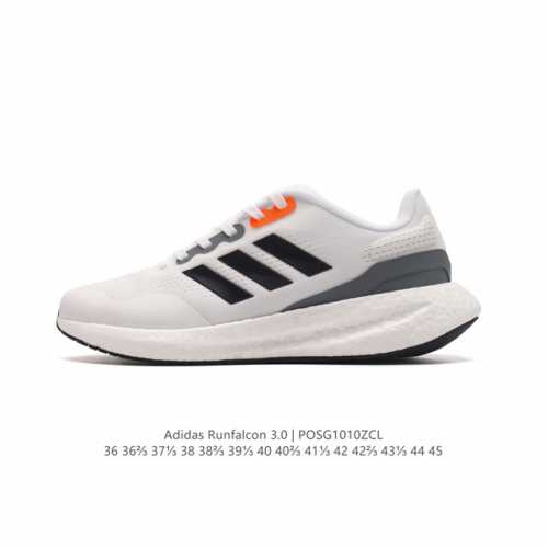 真爆 Adidas阿迪达斯 Runfalcon 3.0系列 爆米花 跑步鞋新款排汗减震防滑耐磨跑鞋。Adidas阿迪达斯男女子跑步系列runfalcon3.0跑